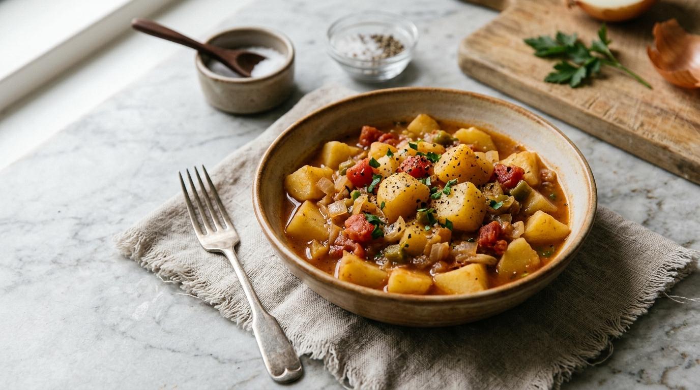 Slow cooker swamp potatoes with smoked sausage, green beans, and butter