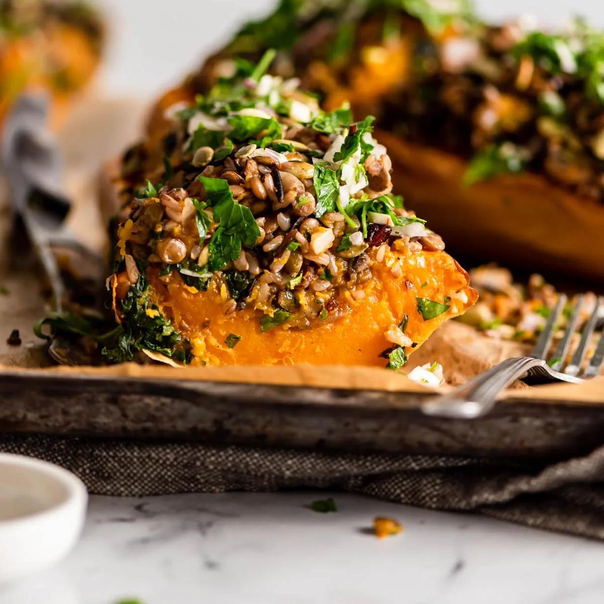 Vegan Stuffed Butternut Squash