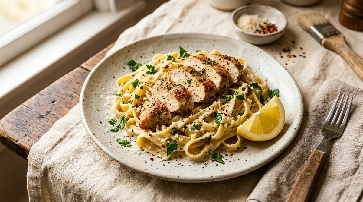 Lemon Garlic Chicken Fettuccine