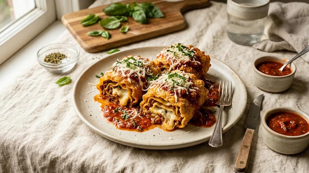 Deep Fried Lasagna Rolls